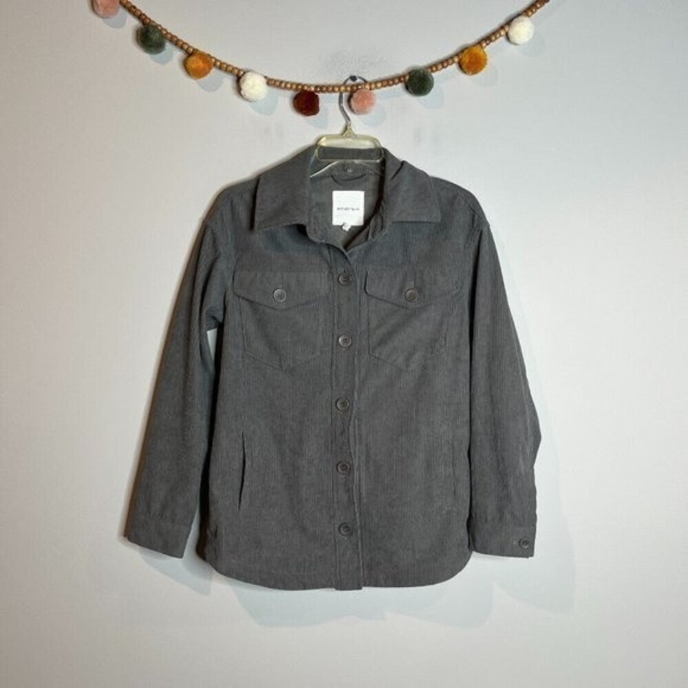 Avec Les Filles grey corduroy shacket